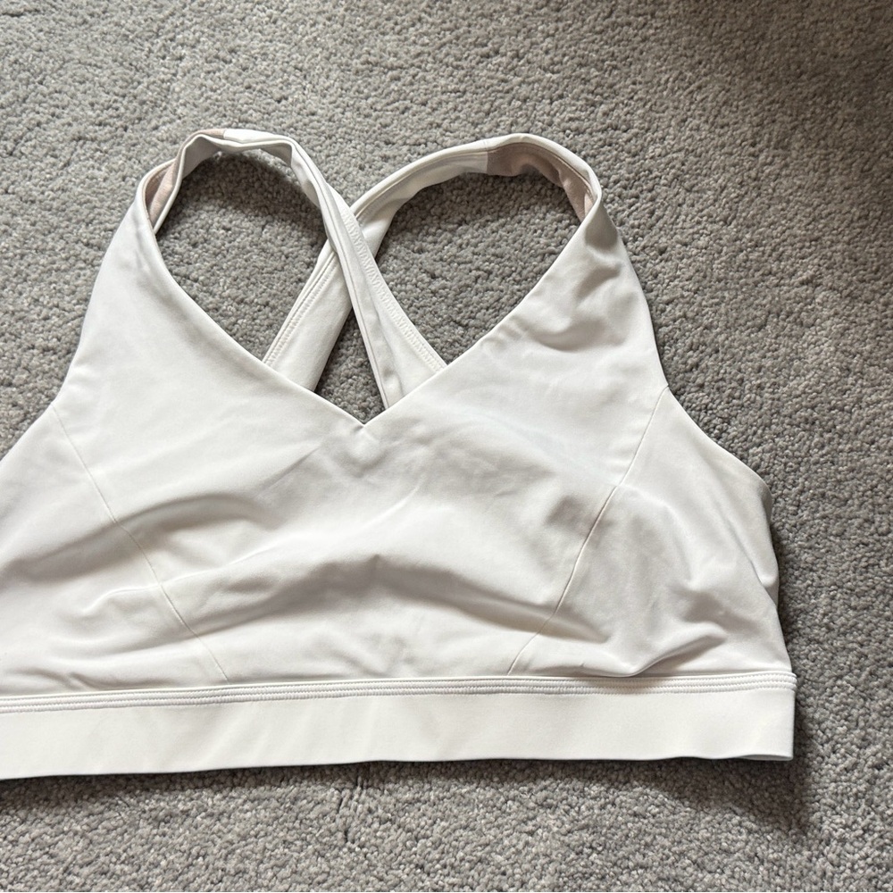 Lululemon Athletica White Cross-Back Sports Bra